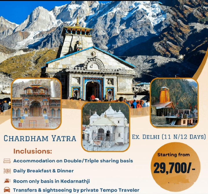 12 Days Chardham Yatra Package from Delhi